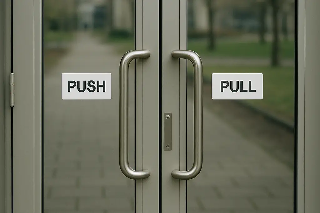 A Norman door that's difficult to use